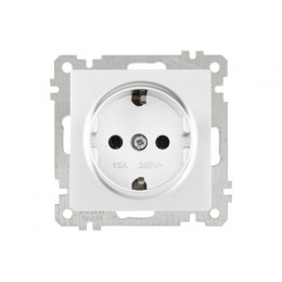 Розетка 1-ая (скрытая, с/з) белая, ELITRA, MUTLUSAN