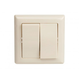 Выключатель 2-клав. (скрытый, винт. зажим) кремовый, DARIA, MUTLUSAN