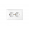Розетка 2-ая (скрытая, с/з, з/ш) белая, Стиль, Bylectrica