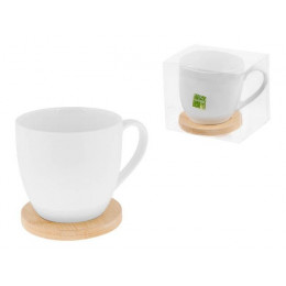 Кружка фарфоровая  с бамбуковой подставкой, 350 мл, BAMBOO, PERFECTO LINEA