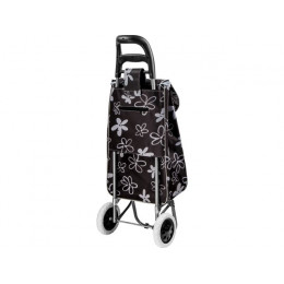 Сумка-тележка хозяйственная на колесах 30 кг, коричневая, цветы, PERFECTO LINEA