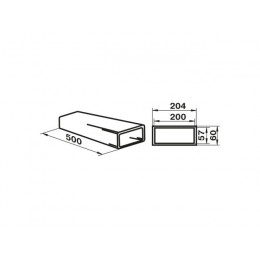Воздуховод 8005 жесткий плоский 204х60мм (0,5м) ZERNBERG