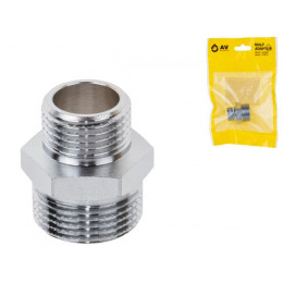 Ниппель ред. 3/4" нар. х 1/2" нар. ХРОМ, AV Engineering (инд. упак.)