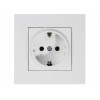 Розетка 1-ая (скрытая, с/з) белая, RITA, MUTLUSAN