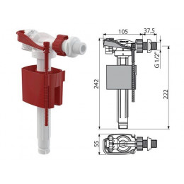 Впускной механизм с боковой подводкой (для керамических бачков) 1/2, Alcaplast
