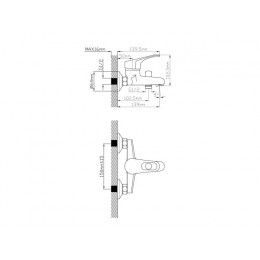 Смеситель для ванны (Lt) D40, серия BAS AV Engineering