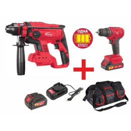 Аккум. перфоратор WORTEX CRH 1820-1 в кор. ALL1 + АКЦИЯ! (дрель-шур, 4А акб 1шт., сумка) со скидкой
