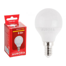 Лампа светодиодная G45 ШАР 9Вт 230В E14 2700K AURORA