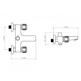 Смеситель для ванны вентильный (тип I), серия 330, ECONOCE