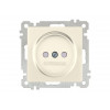 Розетка 1-ая (скрытая, без рамки, б/з, шторки) кремовая, DARIA, MUTLUSAN
