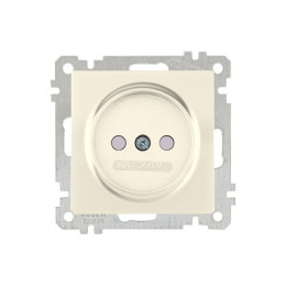 Розетка 1-ая (скрытая, без рамки, б/з, шторки) кремовая, DARIA, MUTLUSAN