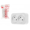 Розетка 2-ая (открытая, б/з) белая, Bailly, LEIDEN ELECTRIC
