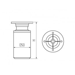 Опора мебельная круглая d50 100-120 мм, хром STARFIX