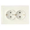 Розетка 2-ая (скрытая, с/з) бежевая, Уют, BYLECTRICA