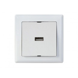 Розетка 1-ая USB (скрытая, горизонт.) белая, DARIA, MUTLUSAN
