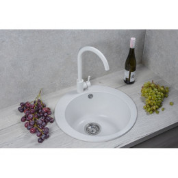 Мойка кухонная из искусственного камня POINT белый 495х495 мм, AV Engineering