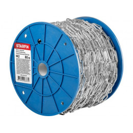 Цепь сварная длиннозвенная, оцинк. М2 DIN 763 (бухта 80 м) STARFIX