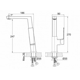 Смеситель для кухни (Lt) D25, серия ZAS AV Engineering