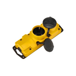 Розетка 2-ая переносная (с/з, 16А, 250В, брызг. защ.) желтый, Bylectrica