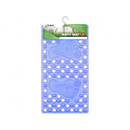 Коврик для ванной, прямоугольный, 63х33 см, синий, PERFECTO LINEA