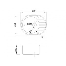 Мойка кухонная из искусственного камня RIO черный, 570х450 мм, AV Engineering