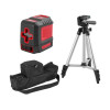 Нивелир лазерный WORTEX LL 0210-1 со штативом в кор. 2х130°, до 15 м, +/- 0.3 мм/м, красный