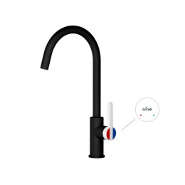 Смеситель для кухни (Lt) D35, серия Rose черный + белый, a-five