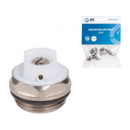 Воздухоотводчик 1/2"  (кран Маевского) для радиатора,(5 шт. инд. упак.) AV Engineering