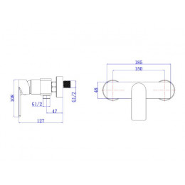 Смеситель для душа (SUS 304) D35, серия LES  AV Engineering