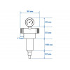 Фильтр самоочищающийся 3/4" нар. или 1/2" вн., 100 микрон, с манометром, AV Engineering (инд. упак.)