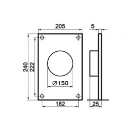 Пластина воздуховода 350 круглых каналов d=150мм с фланцем ZERNBERG