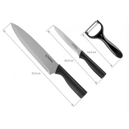 Набор ножей 3 шт. (нож кух.31.5 см, нож кух.22.5 см, нож для овощей 14.5 см), Handy, PERFECTO LINEA