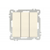 Выключатель 3-клав. (скрытый, без рамки, пруж. зажим) кремовый, DARIA, MUTLUSAN