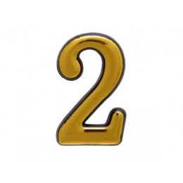 Цифра дверная АЛЛЮР БОЛЬШАЯ пластик "2" золото