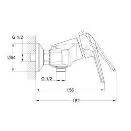 Смеситель для душа D40-A, серия 630 ECONOCE