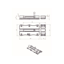 Шпингалет 100 мм фигурный ЗТ2, белый цинк STARFIX