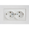 Розетка 2-ая (скрытая,с/з) белая,, RITA, MUTLUSAN