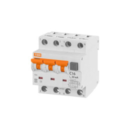 Выключатель дифференциальный автоматич. АВДТ-63/4P C16 30мА тип А TDM