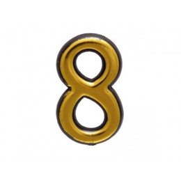 Цифра дверная АЛЛЮР пластик "8" золото