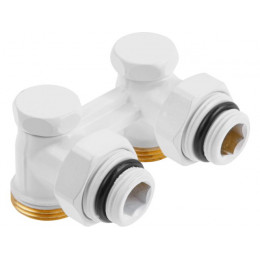 Клапан угловой вентильный 3/4" нар. для радиатора (мультифлекс), Белый, AV Engineering (инд. упак.)