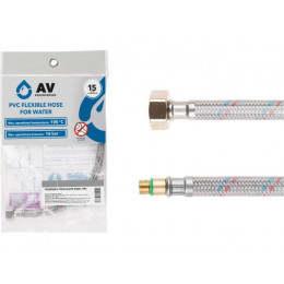 Подводка гибкая, ПВХ, иголка м10 короткая - гайка 1/2" 80 см AV Engineering