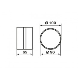 Муфта воздуховода 111 жестких систем d=100мм ZERNBERG
