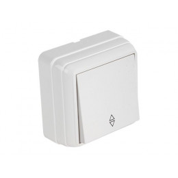 Выключатель 1-клав. проходной (открытый), белый, BRON, MUTLUSAN