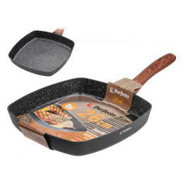 Сковорода-гриль, ф 26х4.3 см, алюм.антиприг.покр., для индукц.плит, серия Hardy Plus, PERFECTO LINEA