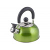 Чайник со свистком, нержавеющая сталь, 1.5 л, серия Holiday, зеленый металлик, PERFECTO LINEA