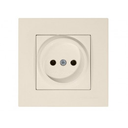 Розетка 1-ая (скрытая, б/з) кремовая, RITA, MUTLUSAN