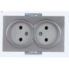 Розетка 2-ая (скрытая, б/з, керамика) серебро, DARIA, MUTLUSAN