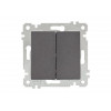 Выключатель 2-клав. (скрытый, без рамки, пруж. зажим) дымчатый, RITA, MUTLUSAN