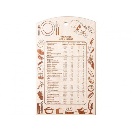 Доска разделочная,"Таблица мер и весов", 30х18,5 см, береза, MARMITON