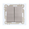 Выключатель 2-клав. (скрытый, без рамки, пруж. зажим) серебро, DARIA, MUTLUSAN